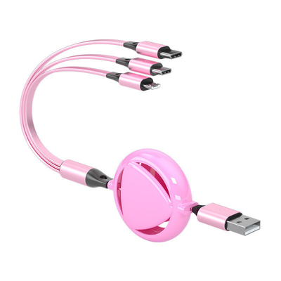Pure copper Max 2.4A Fast Charging USB Cables Micro Type C 3 In 1